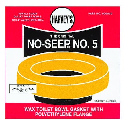 Harvey Harvey's Toilet Bowl Gasket with Wax & Flange Polyethylene 006005